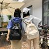 Korean version of Harajuku simple pu men's and women's tide backpack autumn new fashion student schoolbag