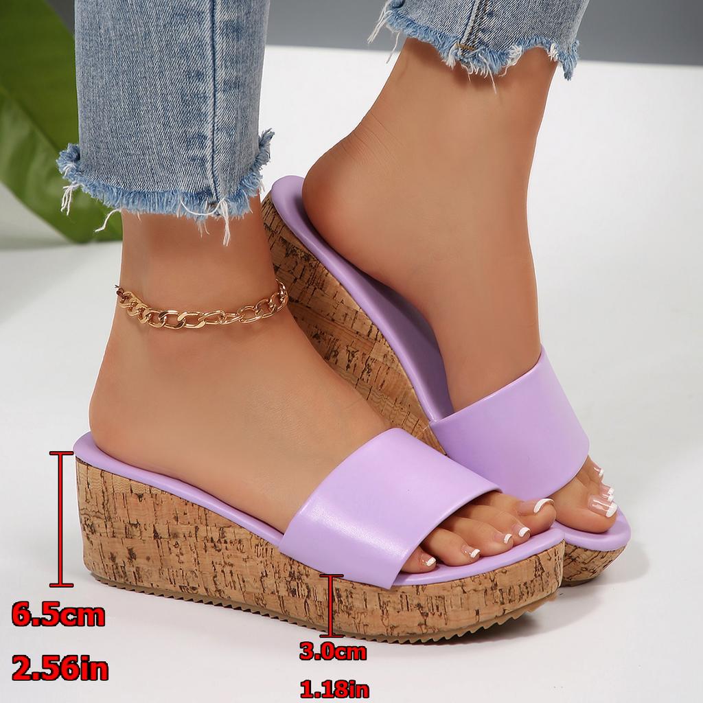 Fashion New Summer Woman Casual Platform Wedges Heels Slippers Fashion Open Toe Roman Women's Sandals Shoes Slides Mules