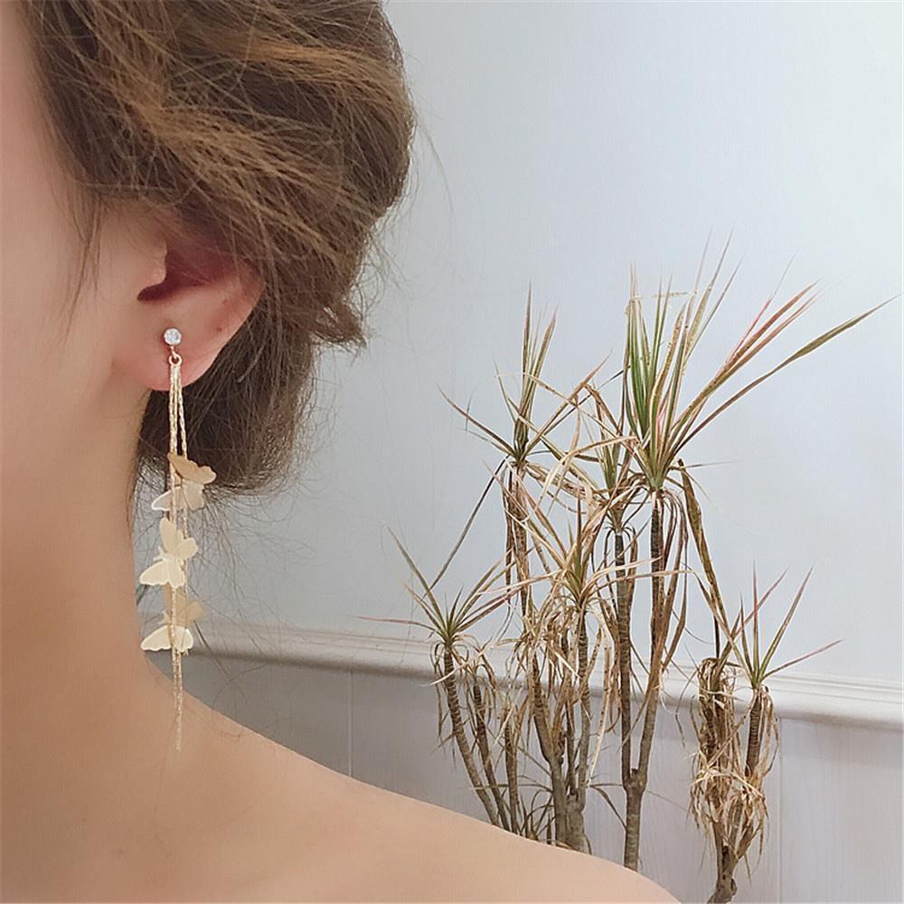 Sexy Ear Pin Long Tassel EarringsPendant Earrings All-match Personality Butterfly Long Tassel Earrings