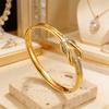 European and American Fashion Titanium Steel Female Life and Death Disaster Diamond-encrusted K Gold Non-fading Buckle Titanium Steel Jewelry
