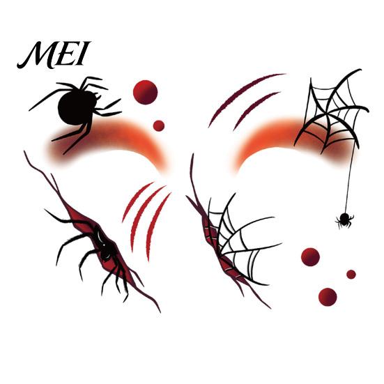 Temporary Face Tattoos for Party Halloween Tattoo Stickers, Waterproof Scary Makeup Decals Party, Funny Wound Scar Body Art Kids Adults Easy