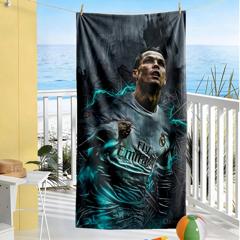 Cristiano Ronaldo Beach Towel Super Soft & Absorbent Comfortable Lightweight Suitable for Sports, Travel, Swimming, Yoga, Bathroom, Beach, And Pool