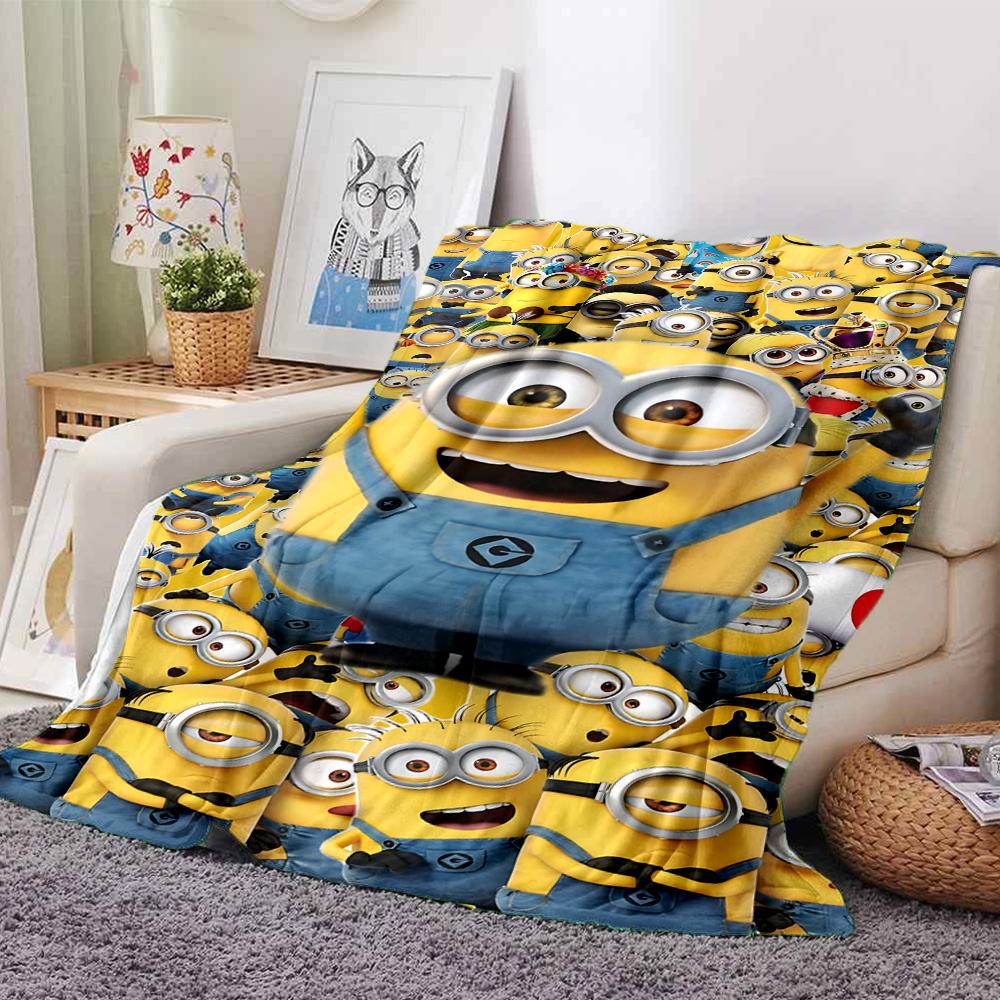 Minion Invasion Blanket Soft Throw Blanket For Home Bedroom Bed Sofa Travel Office Solid Christmas Blanket