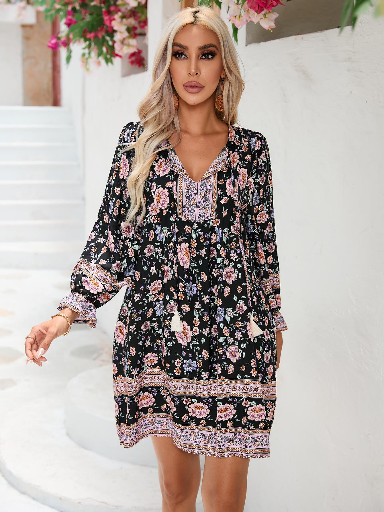 

Праздничное платье в стиле бохо с цветочным принтом Extra Large (XL)