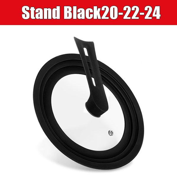 Silicone Universal Pan Lid with Standing Handle Kitchen Pot Skillet Frying Pan Cover Cookware Tempered Glass Replacement Pan Lid
