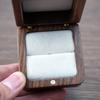 Multifunctional Small Jewelry Box Square Shape Organizer Mini Wooden Ring Box Soft Interior Holder for Proposal Wedding