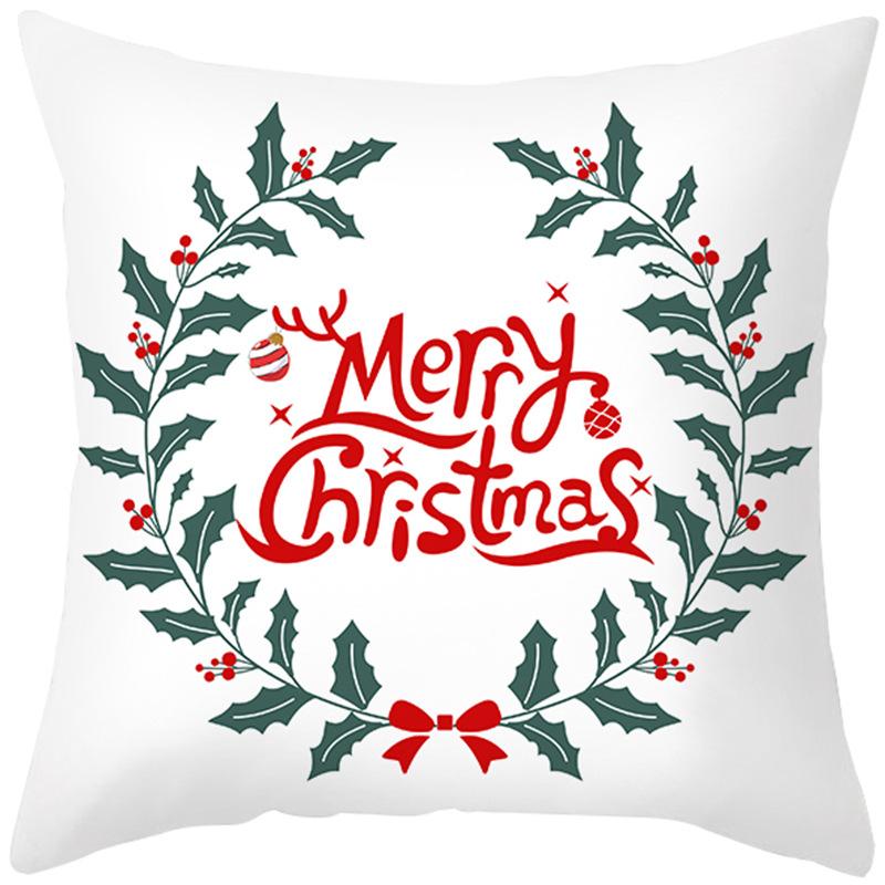 New Christmas Pillow Case Printed Peach Skin Living Room Bedroom Sofa Cushion Home Pillow Case