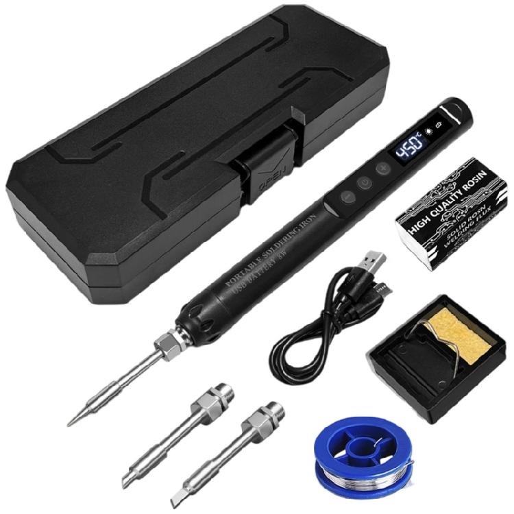 USB Intelligent Electric Soldering Iron 200-450℃ Rapid Heating Soldering Pen Digital Display Carrying Case Adjustable