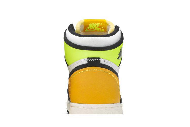 Jordan 1 Retro High White Black Volt University Gold (GS)