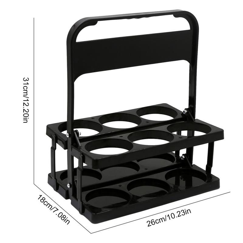 Suport pentru sticle de bere pliabil, pachet de 6 culori, cu mâner, portabil, reutilizabil, suport pentru pahare de vin, container pentru băuturi