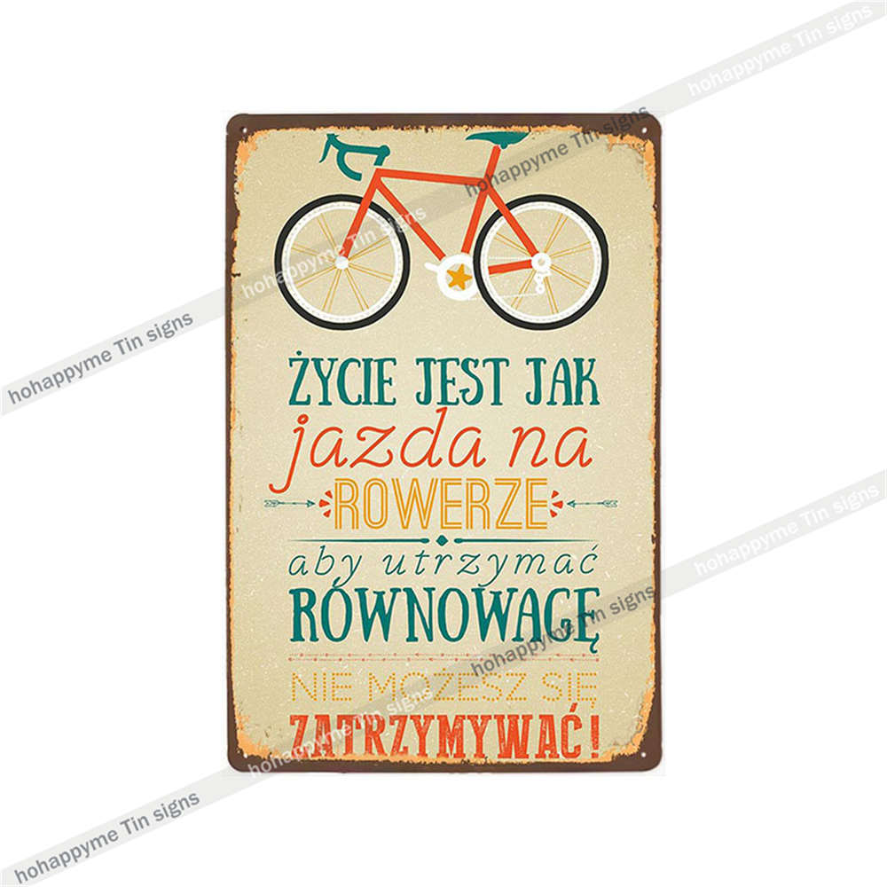 Fahrrad fahren Schilder Blech Metall Retro Plakette Dekoration Fahrradladen Bar Pub Club Café Vintage Wandkunst Eisenmalerei Poster 20x30cm
