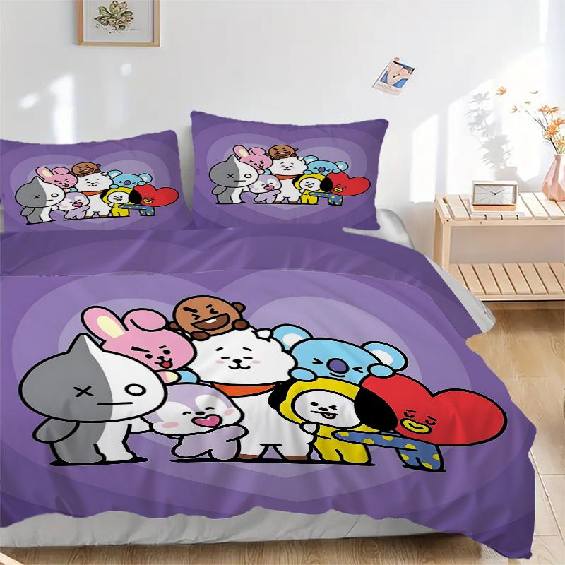 3Pcs Love Friendship Characters Bedding Sets For All Sizes New 3D Printed Bed Cover Comforter Duvet Cover Pillowcase Bedroom Decoration