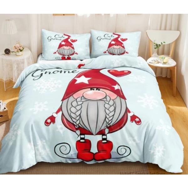 Santa Claus Bed Three-Piece Set, Digital Print Quilt Cover Sheet Set