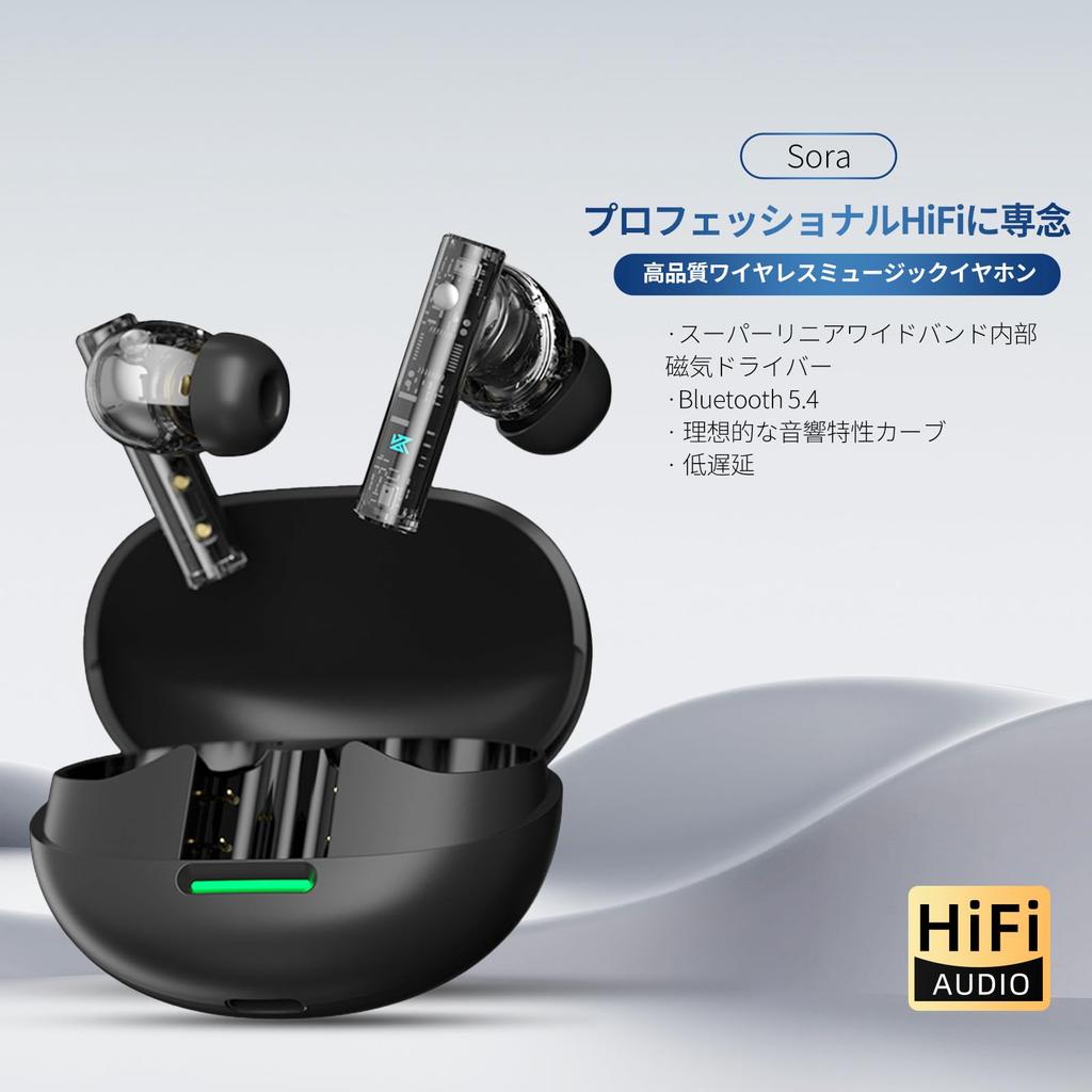 KZA COUSTICS Sora Wireless Bluetooth Earbuds with HD Microphone, Gaming Headset, Sweatproof, Sports Headphones, Bluetooth 5.4