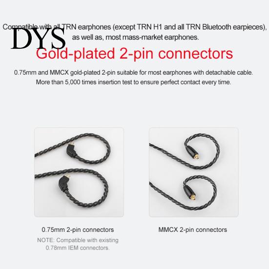 TRN 0.75mm/0.78mm/MMCX Replace Braided Wired Earphone Headphones Cable Cord Wire