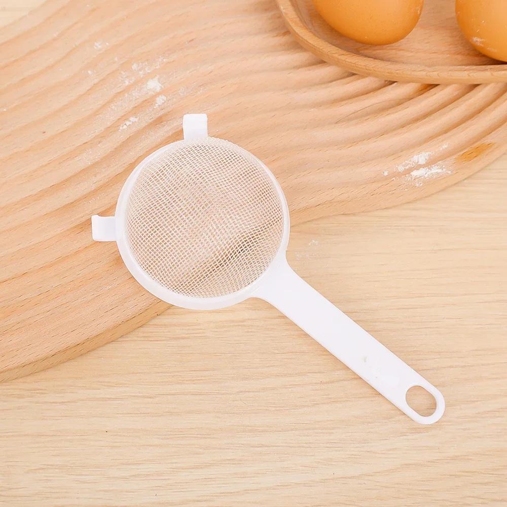 Kitchen Juice Filter Plastic Fine Mesh Filter Spoon Soy Milk Coffee Strainers Flour Sieve With Handle Kitchen Tools Accessories