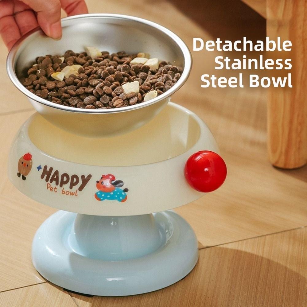 Anti Slip Pet High Footed Bowl Cartoon Cat Bowl Multifunction Cat Food Water Bowl  Home