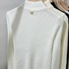 Women's Semi-high Collar Sweater Paired with Short Autumn and Winter Slim Long-sleeved Knitted Undershirt As An Inner Layer