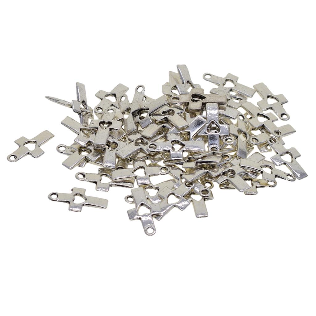 

100 шт. серебряные полые подвески в форме креста, подвески, ювелирные изделия, изготовление своими руками, 23x11 мм 18x10mm античный серебряного