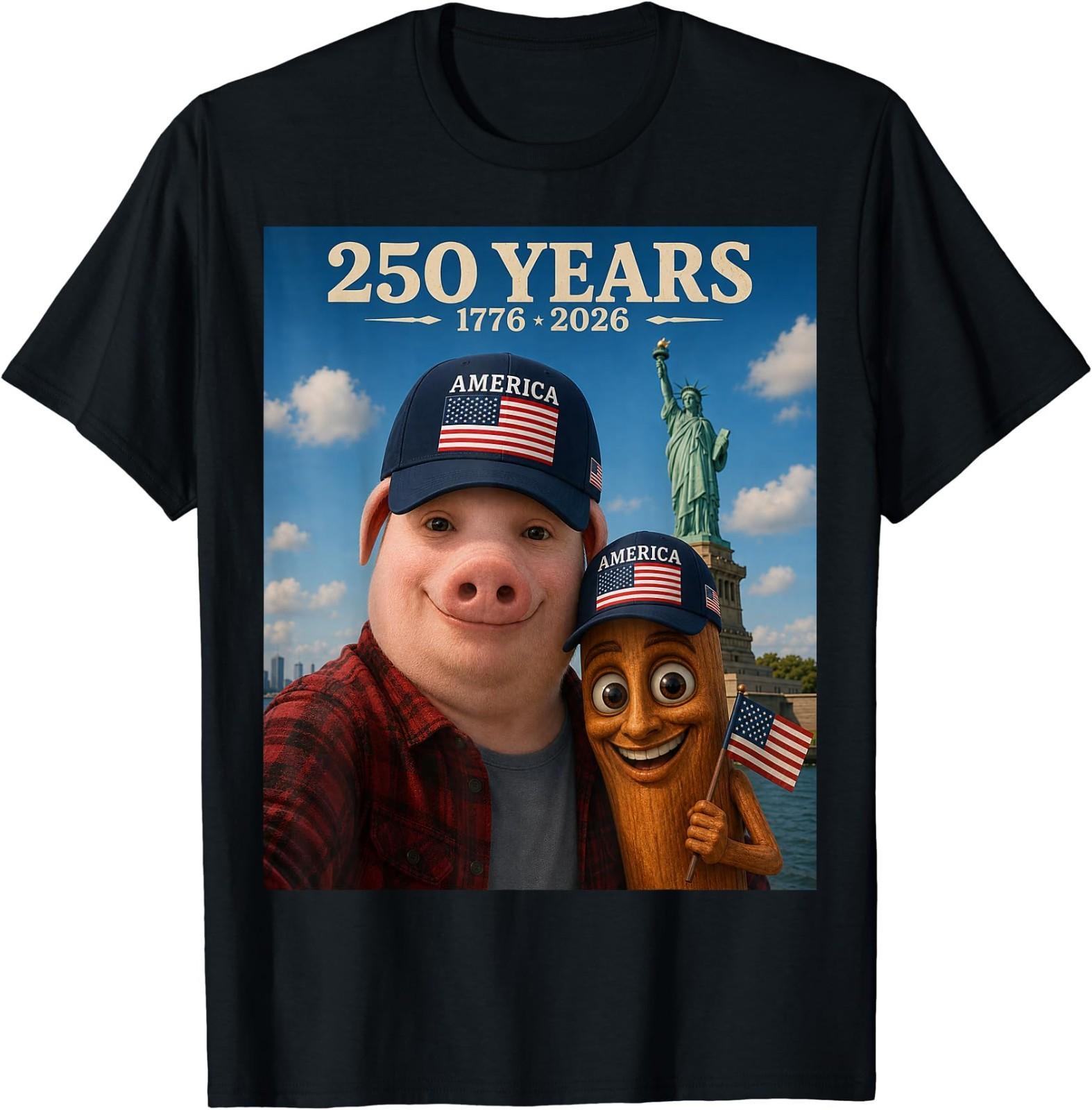 John Pork, Tung Tung Tung Sahur Brainrot 250 Years 1776 2026 T-Shirt S разноцветный