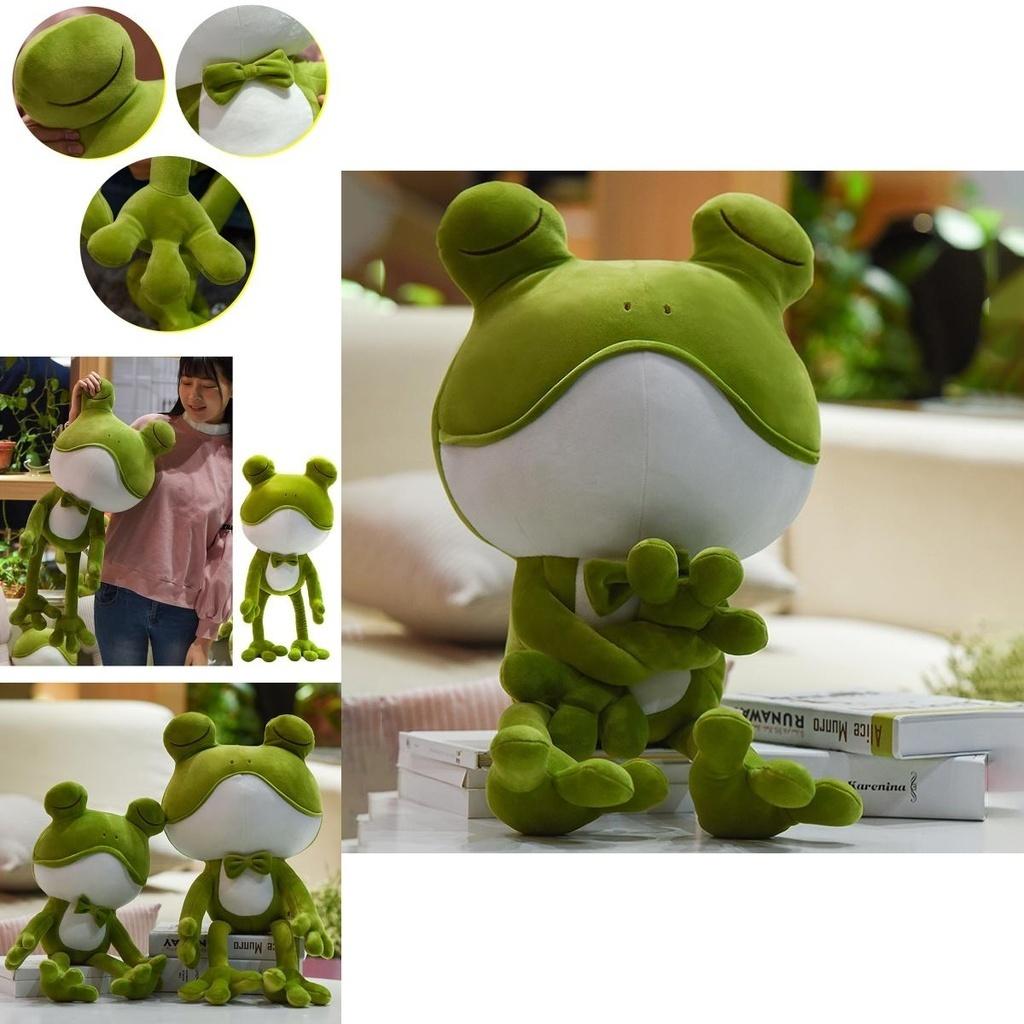 Adorable Soft Plush Frog Stuffed Animal Toy Ideal For Kids Bedtime Cuddly Pillow