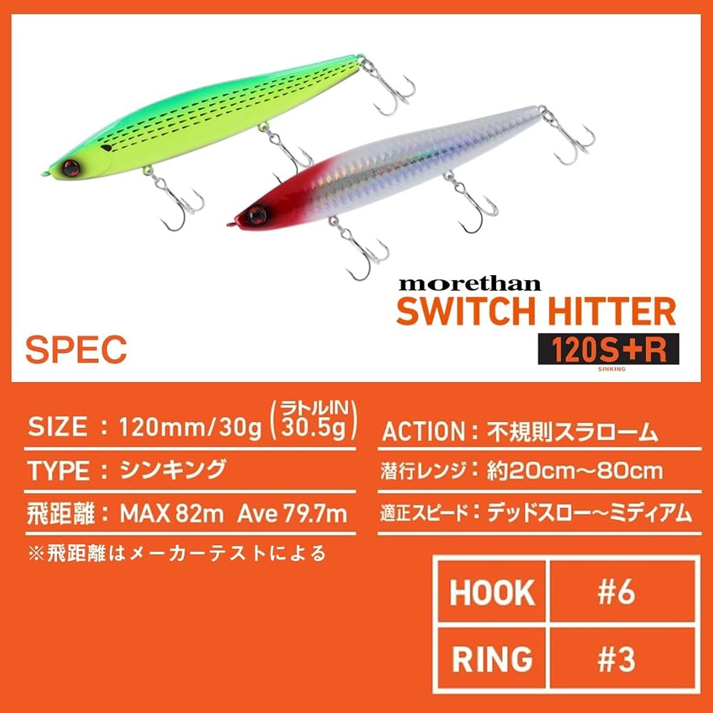 Daiwa Morethan Switch Hitter Gold Rainbow 120S+R Fishing Lure 120mm