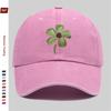 pc Bright Green FourLeaf Clover Pattern Printed Baseball Cap Fashionable Casual Printed Design Golf Hat Suitable for All Kin