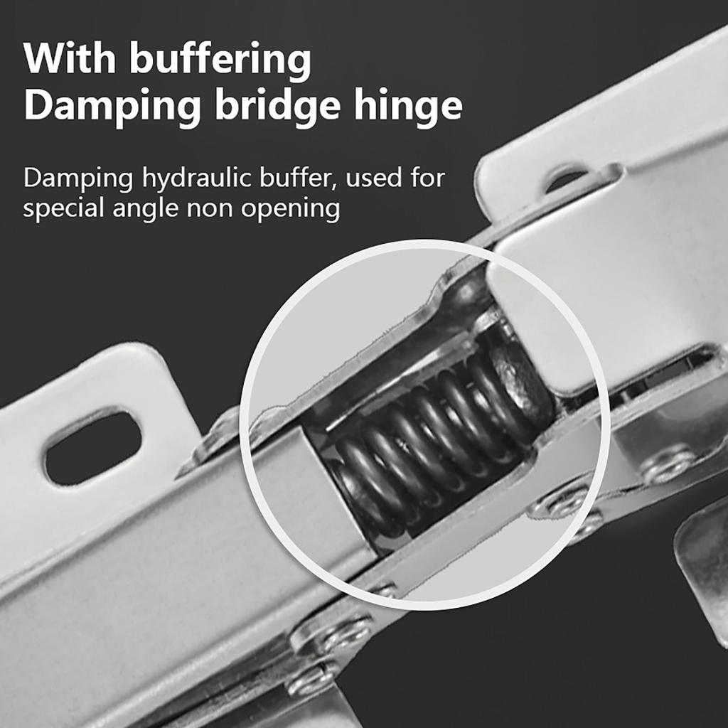 Stainless Steel Frogs Hinge 4-inch Thick Bridgess Type Buffer Hinge Slot Free Marbless Cabinet Door Mahjong Table Hinge