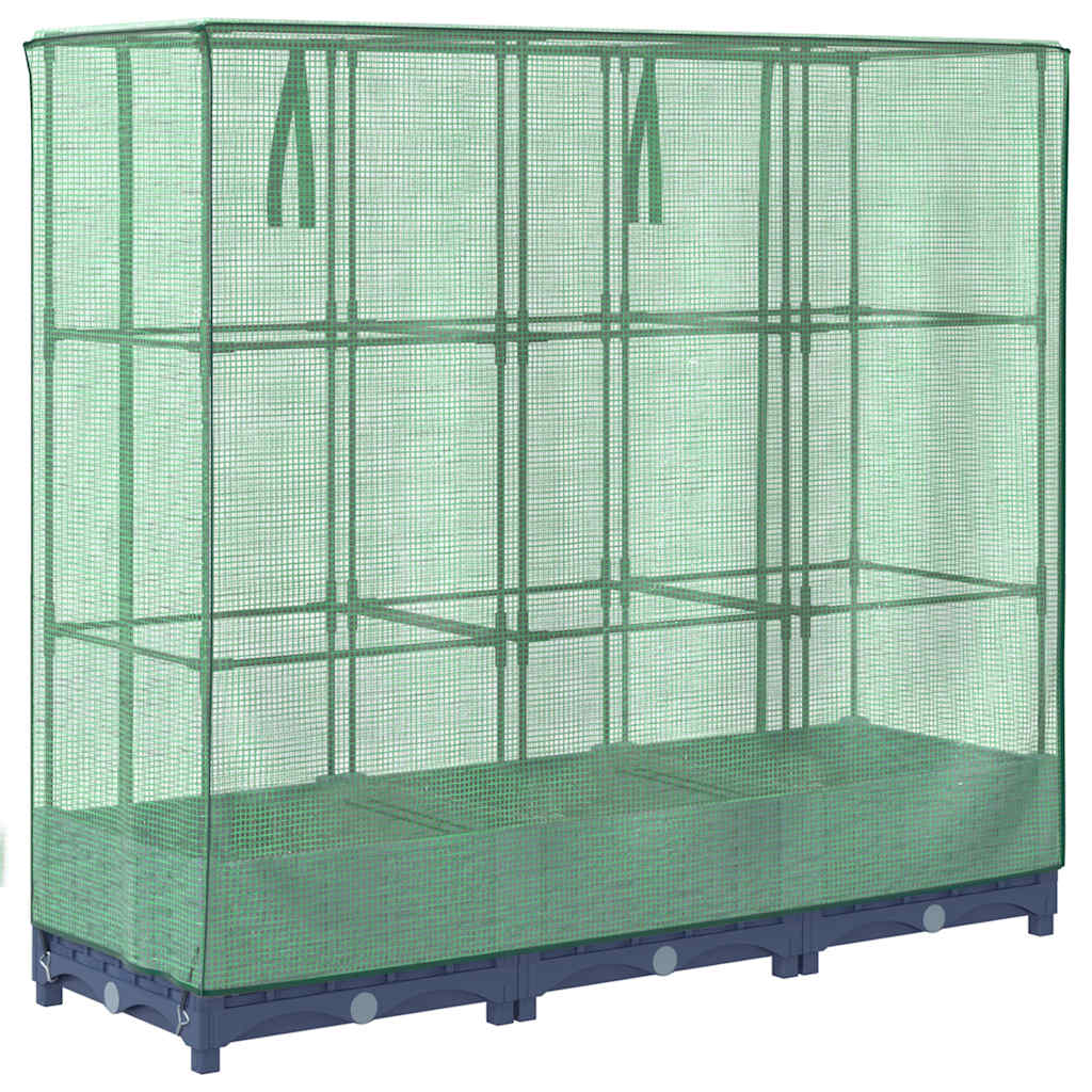 Vidaxl Raised Planter With Greenhouse, Rattan Look, 120X40X123 Cm