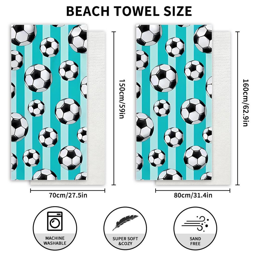 Durable Fade-Resistant Microfiber Football Beach & Pool Towel