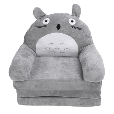 Foldable Kids Sofa Soft Breathable Cartoon Animal Toddler Couch Bed with Armrest for Living Room