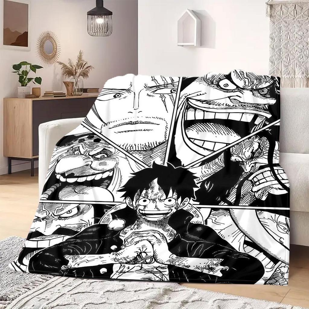 ONE PIECE Monkey D. Luffy Print Blanket Warm Comfortable Flannel Blanket Suitable for Bedrooms,Sofas, Beds,Chairs -QIAO97