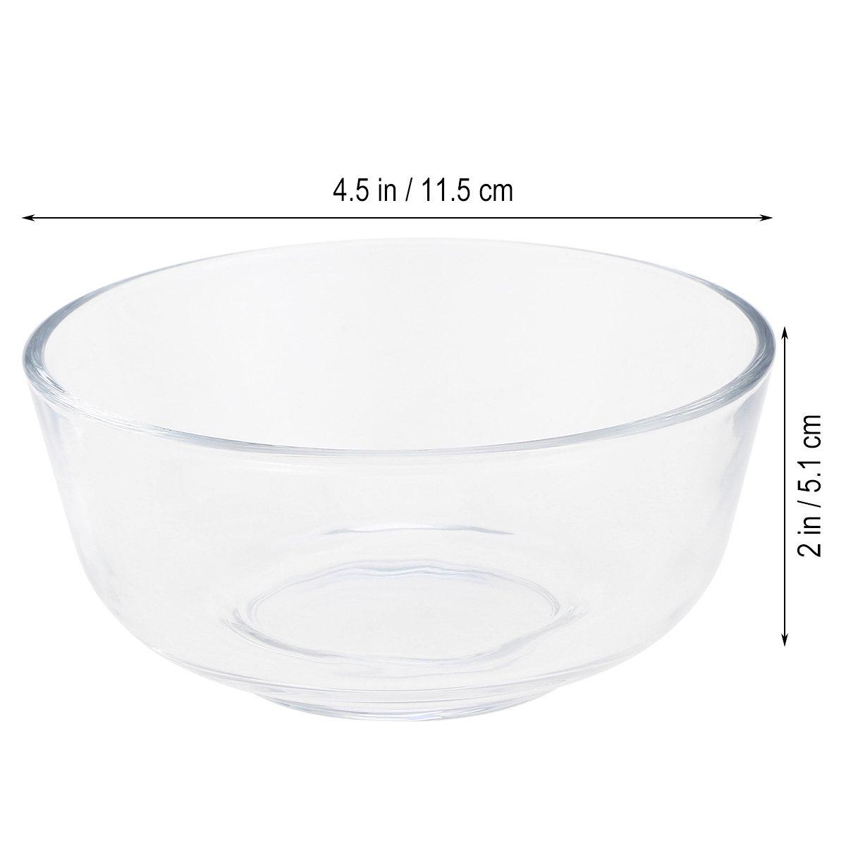 

1Pcs 6 Inch Clear Glass Bowl Multi Use Salad Fruit Dessert Serving Bowl Wide Rim Ergonomic Design for Parties Patio Poolside