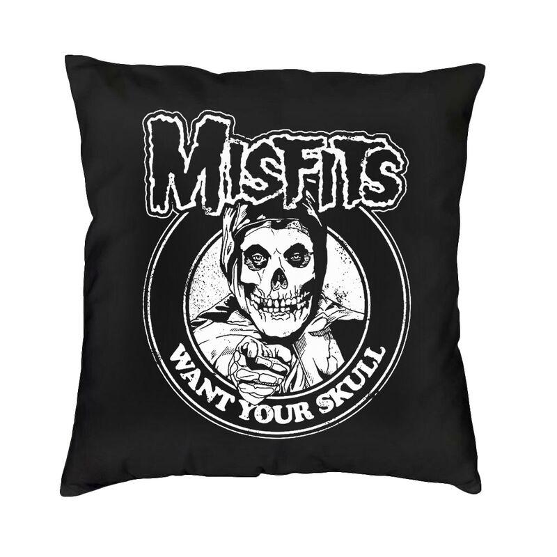 Misfits Horror Punk Rock Band Pillow Case xcm Decor Home Kawaii Outdoor Cushions Square Pillowcase
