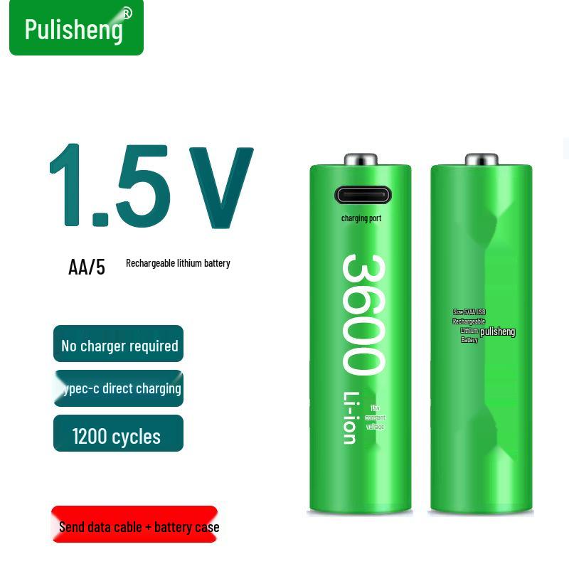 USB Rechargeable Lithium Battery Pack: No. 5 & No. 7, High-Capacity, 1.5V Constant Voltage for Microphones, Door Locks, & Toys