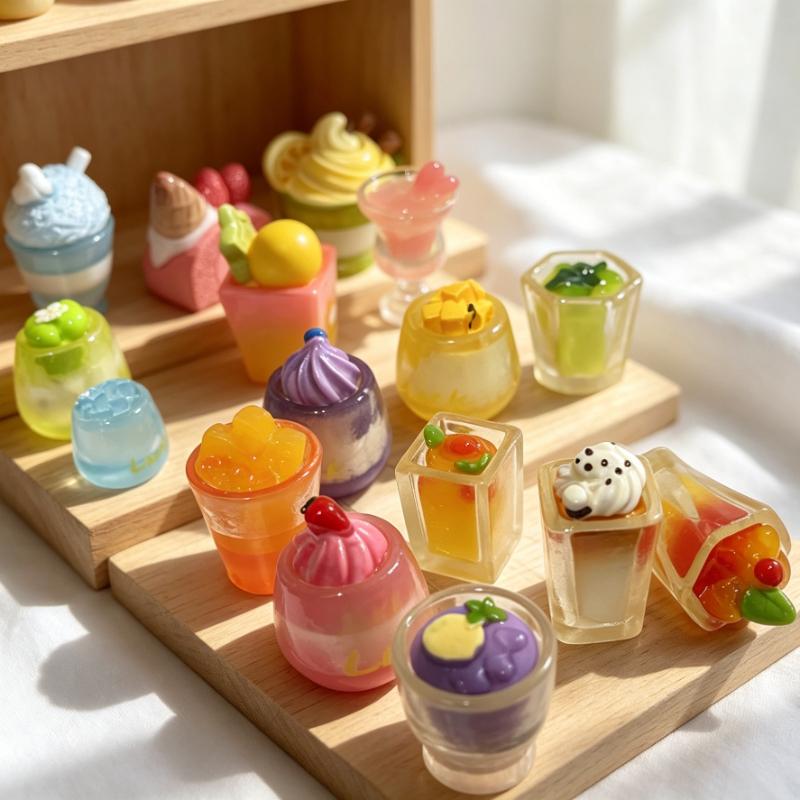 Dollhouse Miniature Simulated Fruit Biscuit Ice Cup Play Ice Cream Doll Accessories Toys Summer Fruit Ice Cup Home Decor