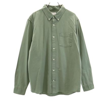 Long Sleeve Button Down Shirt M Green Men's Used