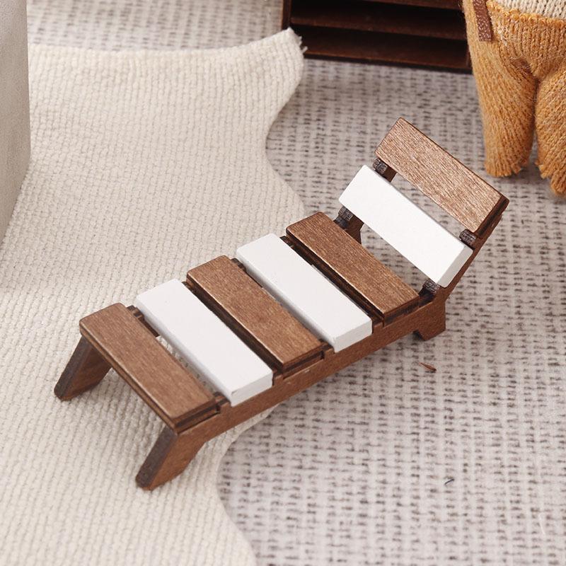 

1:12 Кукольный миниатюрный пляжный стул-лежак мебель домашняя модель декор игрушка аксессуары для кукольного домика DIY сцена