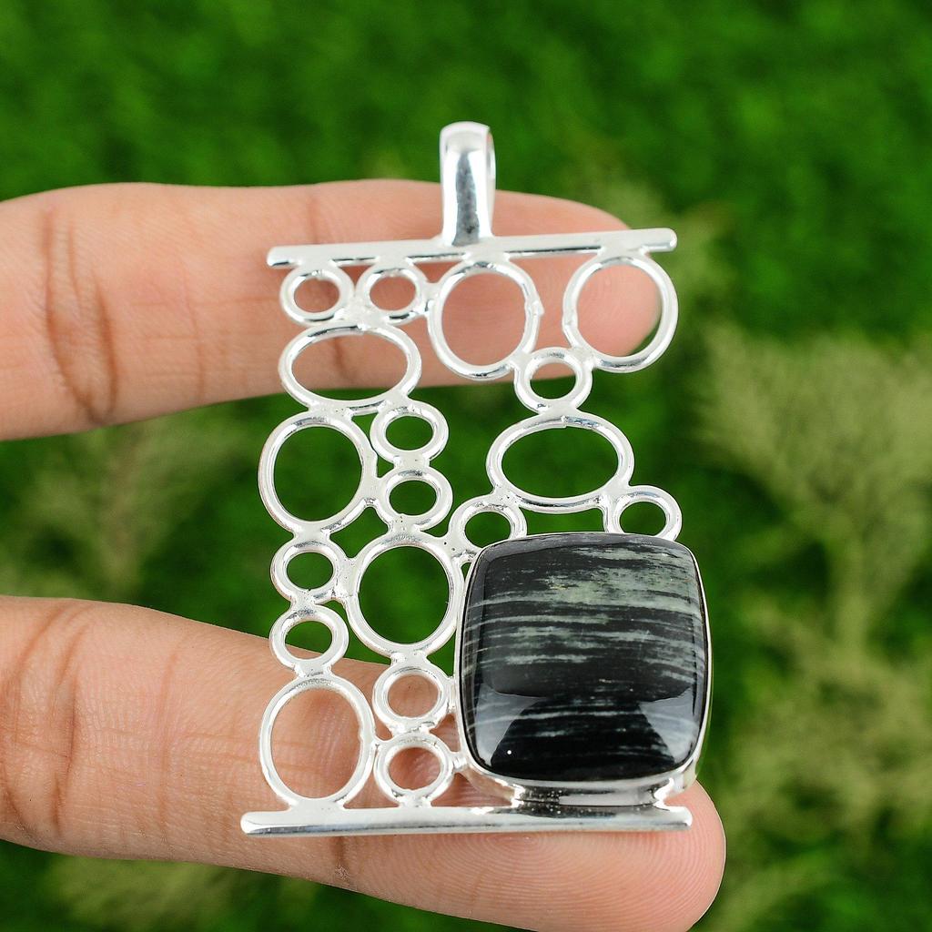 Daughters Day Deal Silver Leaf Jasper Stone Pendant Jewelry 925 Sterling Silver