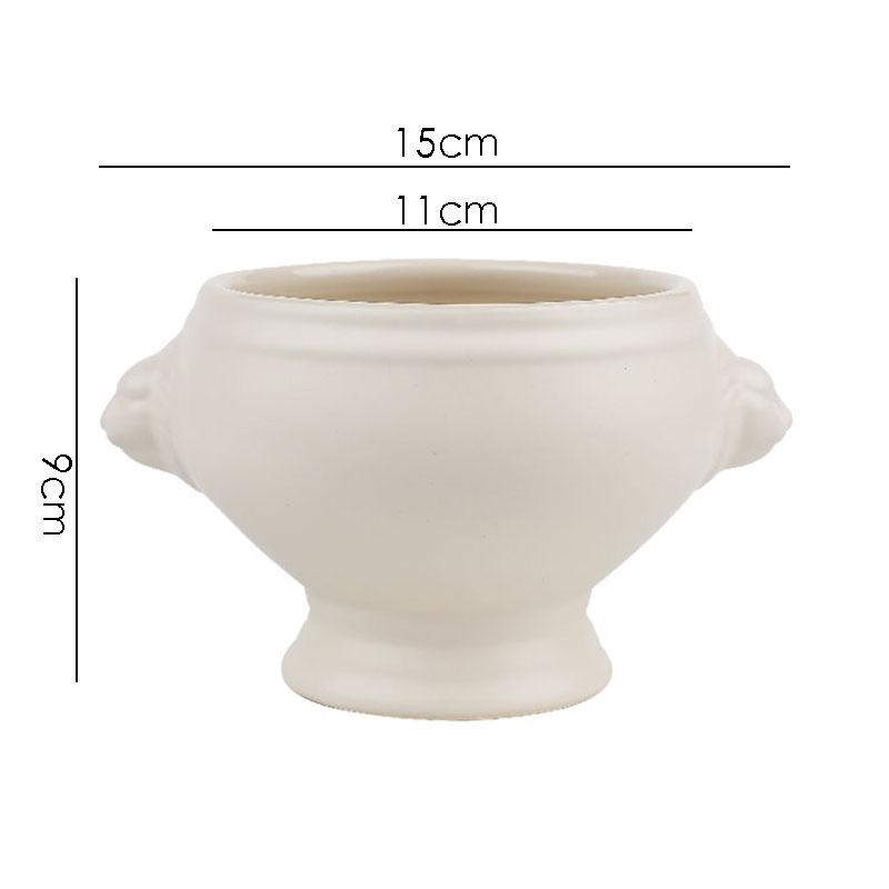 Ceramic Soup Bowl Restaurant Creative Lion Head Embossed Handle Bowl Dessert Bowls Snack Bowls Salad Bowls Home Tableware