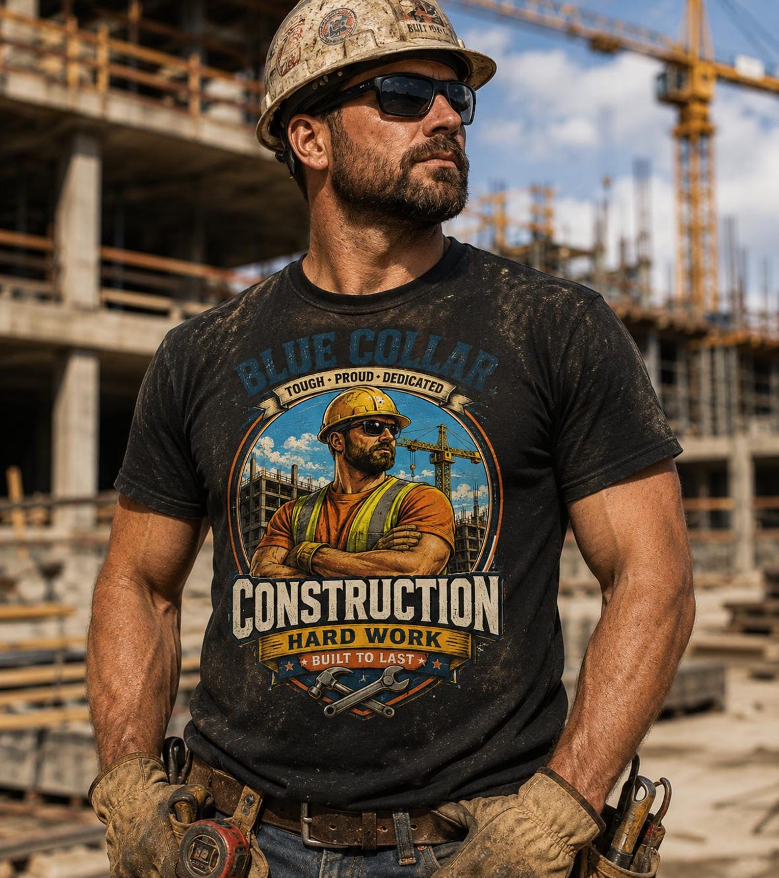 Construction Worker Builder Gift Graphic Tee