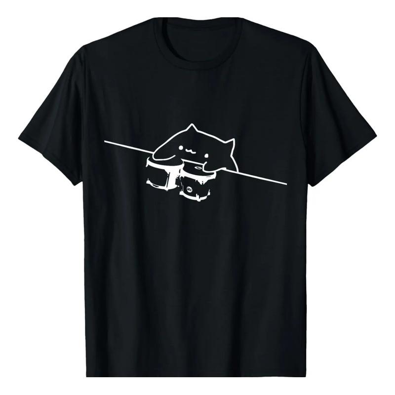 Camiseta Con Memes De Gato Con Bongos - Camiseta Bongo Cat S