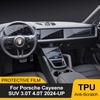 Pellicola in TPU Pretagliata Antigraffio per Auto per Porsche Cayenne 2026 SUV Coupe 3.0T 4.0T Console Centrale Cruscotto Navigazione Pellicola PPF