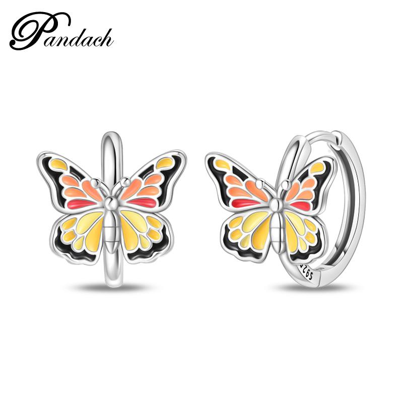 Brincos Exquisitos de Abelha, Borboleta e Joaninha em Prata de Lei 925 Para Mulheres Românticos Brincos em Forma de Coração Rosa Joias para Festa de Casamento