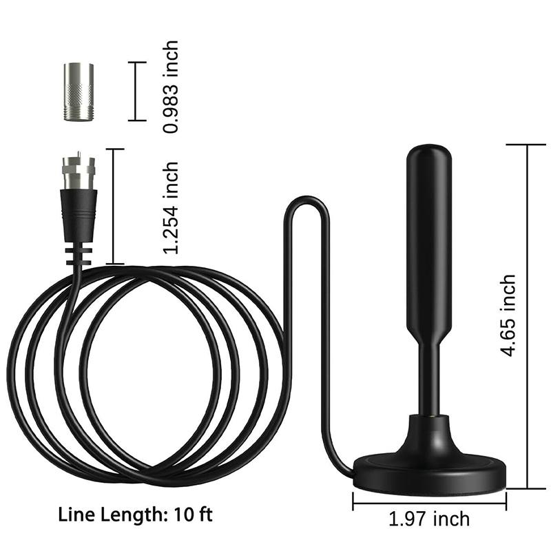 1 Stück Langstrecken-Signalempfänger-Verstärkerantenne für Digital-TV Innen Signalverstärker 720P 1080P Antenne mit Adapter