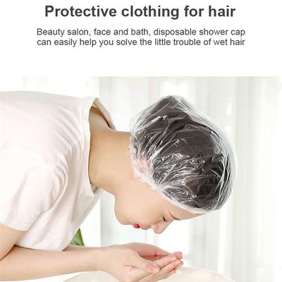 Disposable Shower Cap Plastic Hair Bath Hat Elastic Women Waterproof Durable Caps For Spa Salon Hotel Hair Dye Bathroom Kitchen