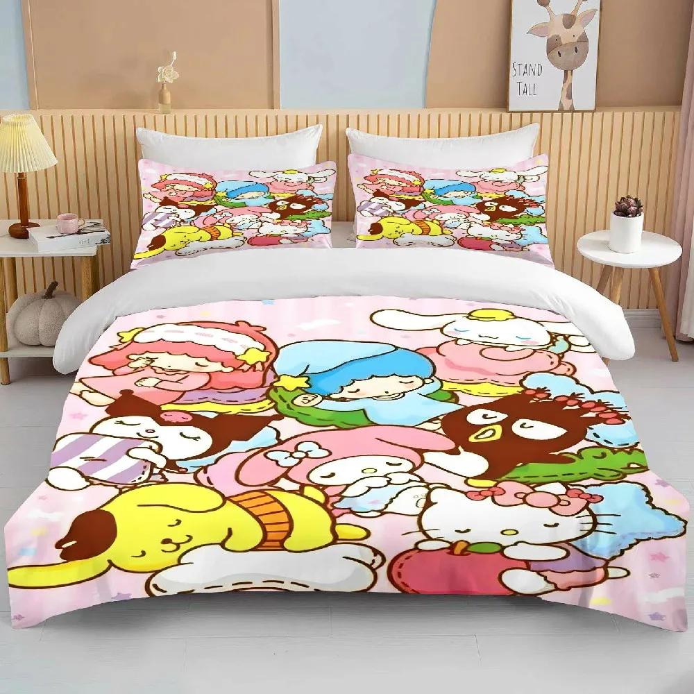 Little Twin Stars Sanrio Bedding Sets Cute Comforter Cover Bed Cover Duvet Cover Pillow Case 2-3 Pieces Sets Kids Adult Size