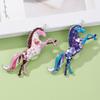 Retro  Cartoon Alloy Enamel Unicorn Horse Brooch Lapel Pin For Women Clothing Badge Jewelry Accessories Gift