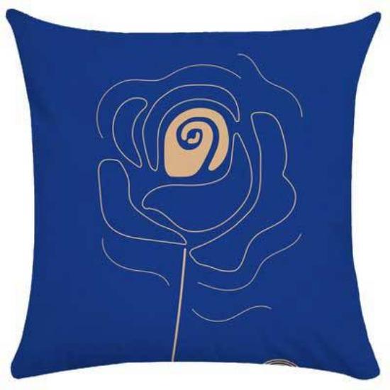 Nordic Pillow Ins Light Luxury Style Pillow Case Retro Art Abstract Blue Pillow Flower Sofa Backrest