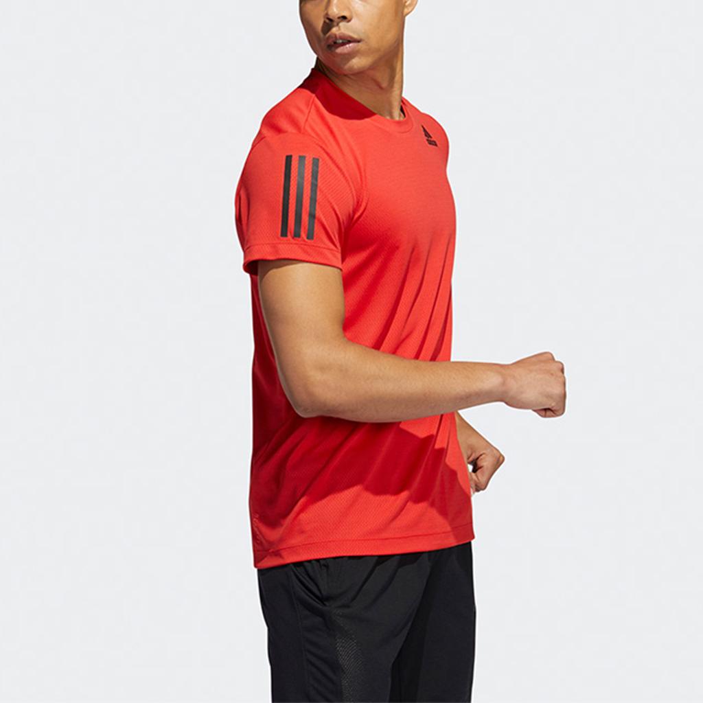 adidas T Shirts Men's Red Crew Neck Moderate Straight Fit H11108
